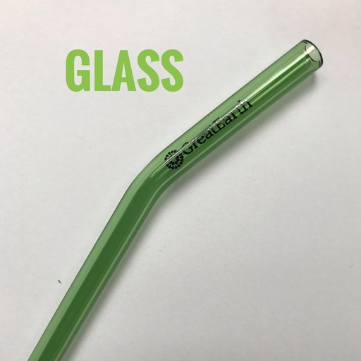 [25311679] GE 8mm Glass Straw Bent Green