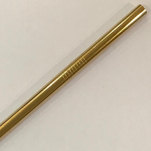 [25307580] GE 8mm Steel Straw Straight Gold