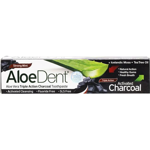 [25355147] Aloe Dent Aloe Dent Toothpaste Fluoride Free Triple Action Activated Charcoal